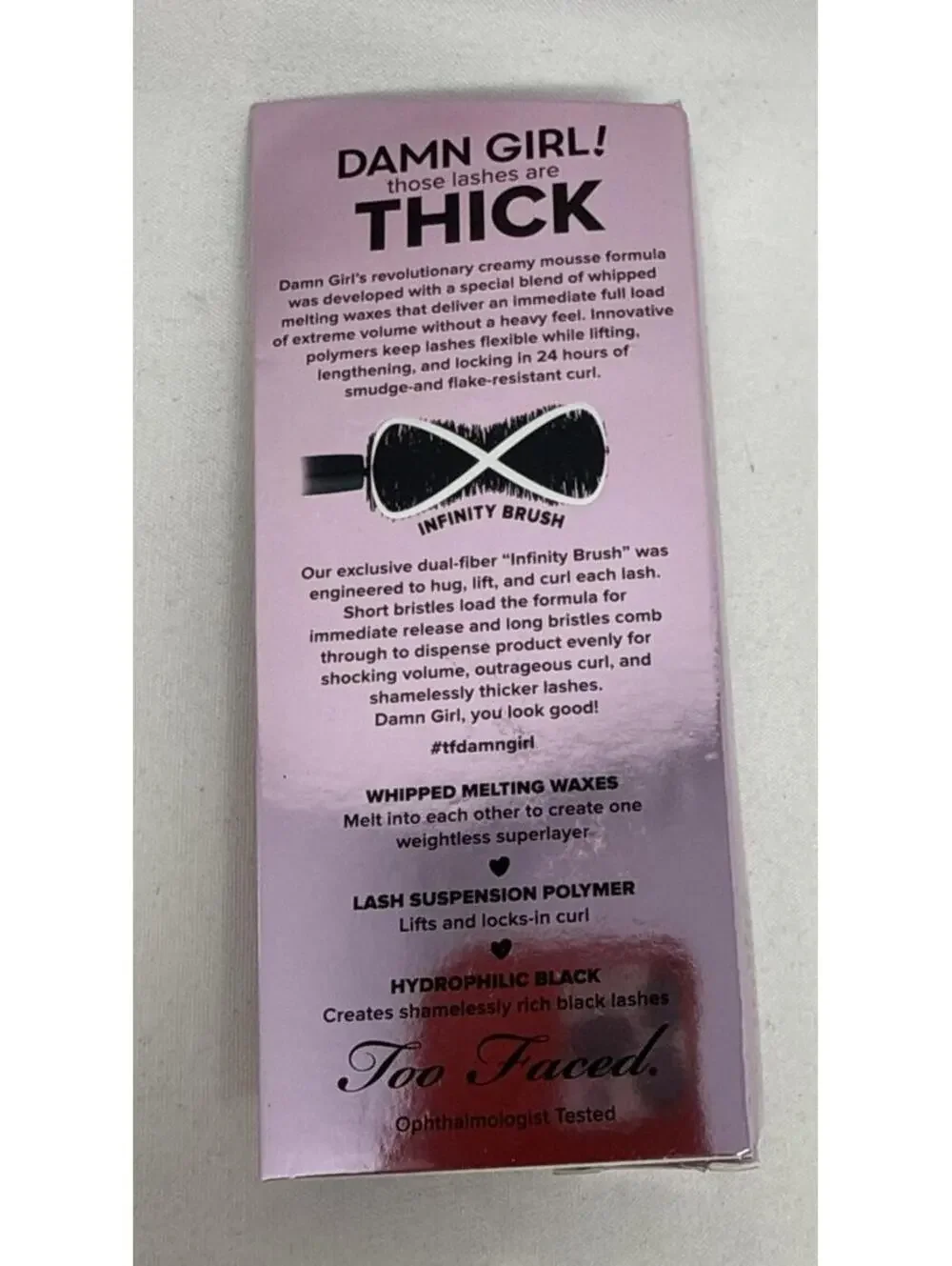 Too Faced Damn Girl! 24 Hour Mascara Makeup 0.43oz - Black CJ#103